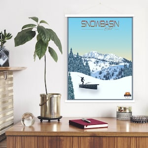 Snowbass Utah moderne Illustration Druck | Leinwand von Snowbass Ski Resort | Gedruckter Marktplatz