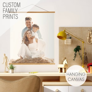 Tela suspensa de família personalizável, fotos de família personalizadas, imagens de tela personalizadas do mercado impresso