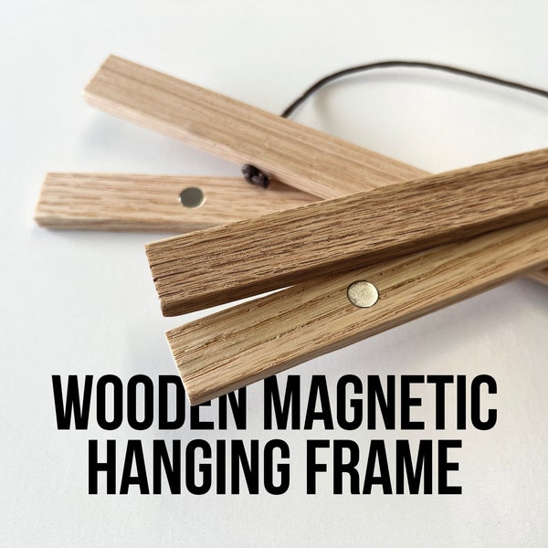 6" Wooden Hanging Poster Frames | Magnetic Hanging Canvas Picture Frames | Printed Marketplace