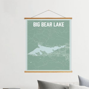 Big Bear Lake California Street Map Print | Big Bear Lake Magnetic Poster Frame | Printed Marketplace