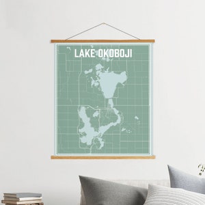 Lake Okoboji Iowa Street Map Print | Lake Okoboji Magnetic Poster Frame | Printed Marketplace