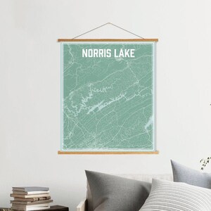 Norris Lake Tennessee Street Map Print | Norris Lake Magnetic Poster Frame | Printed Marketplace