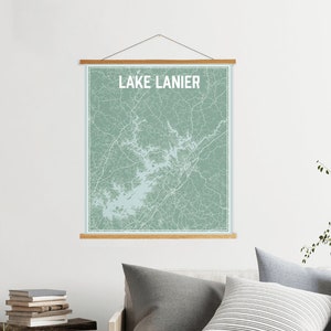 Impresión de mapa de calles de Lake Lanier Georgia / Marco de póster magnético de Lake Lanier / Mercado impreso