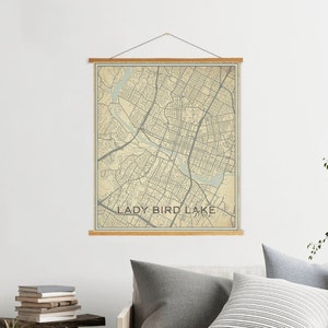 Lady Bird Lake Texas Straßen Karte Drucken | Lady Bird Lake Magnetischer Posterrahmen | Gedruckter Marktplatz