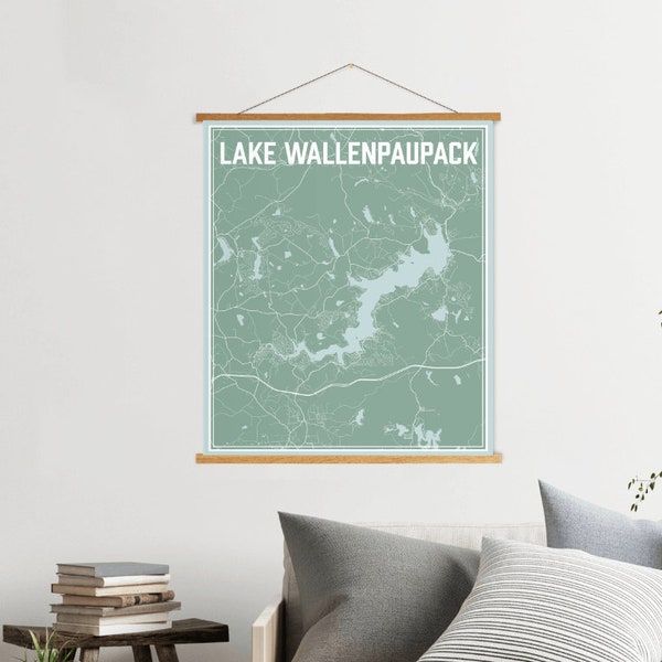 Lake Wallenpaupack Pennsylvania Street Map Print | Lake Wallenpaupack Magnetic Poster Frame | Printed Marketplace