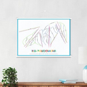 Grosse Powderhorn Missouri Ski Loipe Karte | Leinwand Big Powderhorn Skilodge | Gedruckter Marktplatz