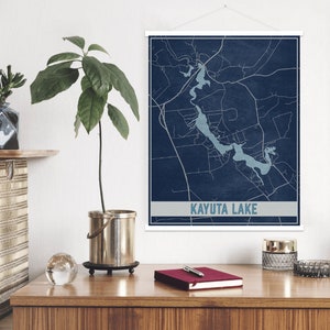 Impresión de mapas del lago Kayuta Nueva York / Marco de póster magnético del lago Kayuta / Mercado impreso