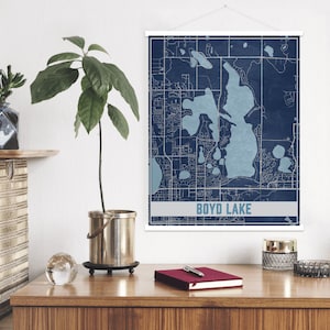 Impresión de mapas de Boyd Lake Colorado / Marco de póster magnético de Boyd Lake / Mercado impreso