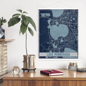 Impresión de mapas del lago Minnehaha Florida / Marco de póster magnético del lago Minnehaha / Mercado impreso