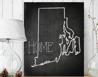 Rhode Island Canvas Sign, Vintage Style Canvas Sign, State Canvas Wall Decor, Vintage Home Decor, Your State Home Decor, Canvas Wall Art