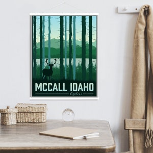 McCall Idaho Modern Illustration Print | McCall Magnetic Poster Frame | Printed Marketplace