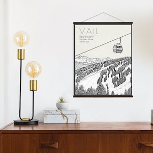Vail Colorado Wintersportort Illustration-Druck | Leinwand von Vail Ski Resort | Gedruckter Marktplatz