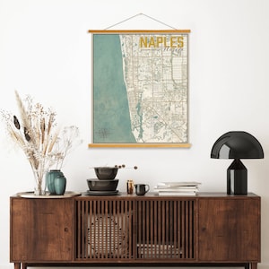 Stratenplan Napels Florida | Hangende canvaskaart van Napels, Florida | Gedrukte marktplaats