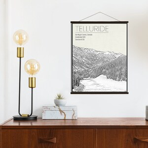 Tellurid Colorado Ski Resort Illustration Druck | Leinwand von Telluride Ski Resort | Gedruckter Marktplatz