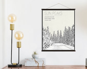 Sun Peaks Canada Ski Resort Print | Hanging Canvas of Sun Peaks Ski Resort | Printed Marketplace