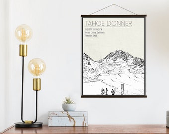 Tahoe Donner California Ski Resort Print | Hanging Canvas of Tahoe Donner Downhill Ski Resort | Printed Marketplace