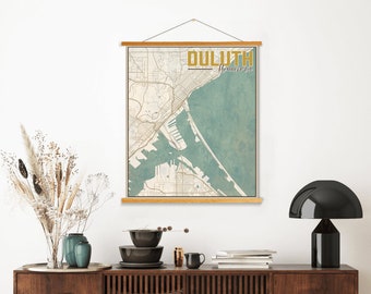 Duluth Minnesota Nautical Street Map | Hanging Canvas Of Duluth | Printed Marketplace