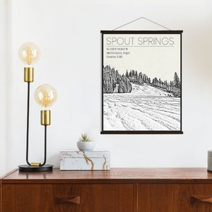 Spout Springs Oregon Ski Resort Area Print | Hängende Leinwand von Spout Springs Ski Area | Gedruckter Marktplatz
