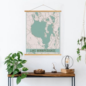 Lake Winnipesaukee New Hampshire Street Map Print | Lake Winnipeasaukee Magnetic Poster Frame | Printed Marketplace