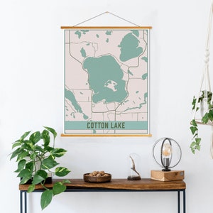 Impresión de mapa de Cotton Lake, Minnesota / Marco de póster magnético de Cotton Lake / Mercado impreso