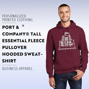 Port & Company® Tall Essential Fleece Pullover Hooded Sweatshirt | Pullover Custom Hoodie | Soft and Comfortable Sweatshirt