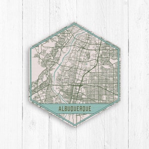 Albuquerque New Mexico Hexagon City Street Map Print, Albuquerque New Mexico Street Map, Albuquerque Canvas, Albuquerque Canvas Street Print