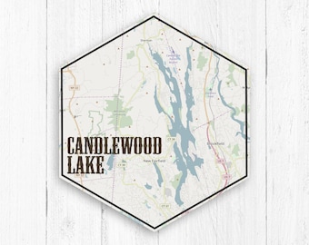 Candlewood Lake Connecticut Hexagon Canvas, Candlewood Lake Art, Hexagon, Candlewood Lake Print, Hexagon Art, Hexagon Print, Lake Map Print