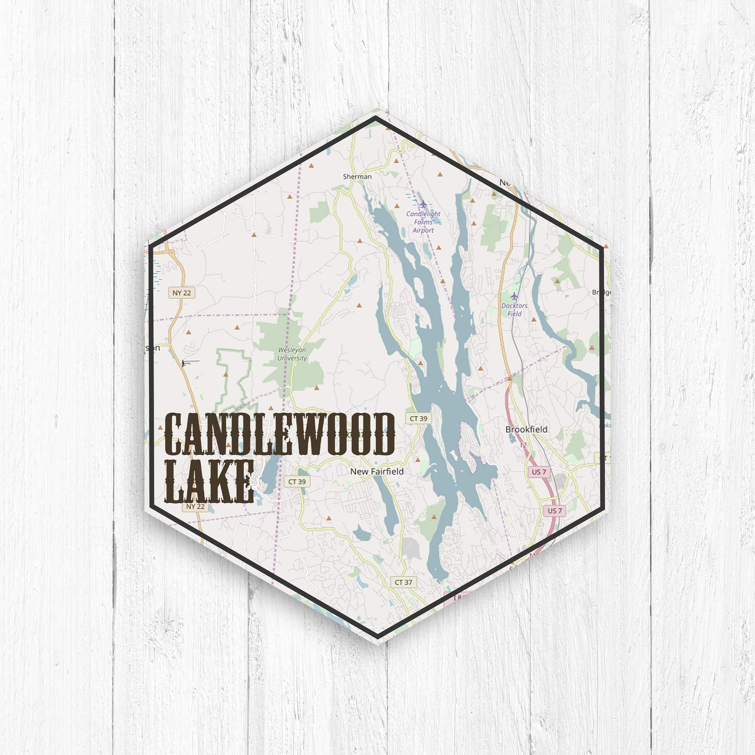 Candlewood Lake Connecticut Hexagon Canvas Candlewood Lake Etsy