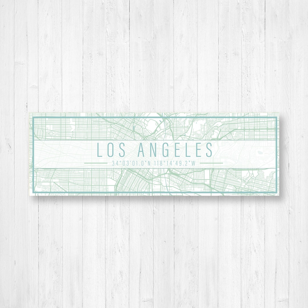 Los Angeles California Street Map Sign Hanging Canvas Map of Etsy