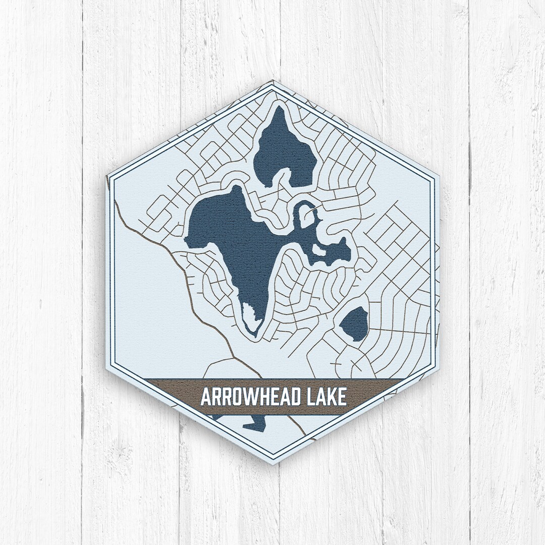 Arrowhead Lake Pennsylvania Hexagon Canvas Print por Printed Etsy España