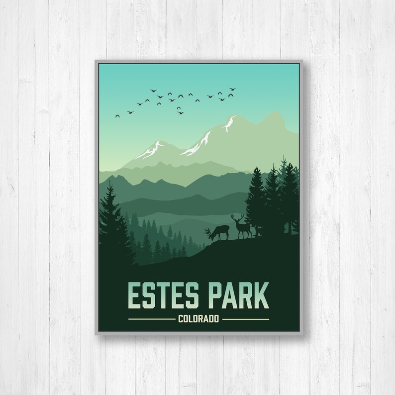Estes Park Colorado Modern Print Estes Park Print Estes Park Etsy