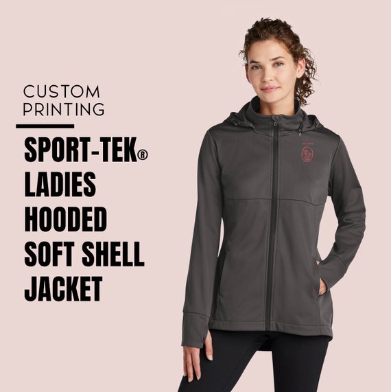 Sport-tek® Ladies Hooded Soft Shell Jacket Personalized Soft Shell Jacket  Comfortable Sport Tek Jacket 