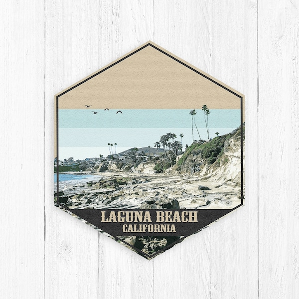 Laguna Beach California Hexagon Canvas, Laguna Beach CA Print, Laguna Beach Illustration, Laguna Beach Canvas, Laguna Beach Canvas Print