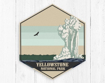 Yellowstone National Park Hexagon Canvas by Printed Marketplace
