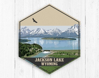 Jackson Lake Wyoming Hexagon Canvas, Jackson Lake Print, Jackson Lake Wyoming Canvas, Grand Teton Jackson Lake, Jackson Lake Illustration