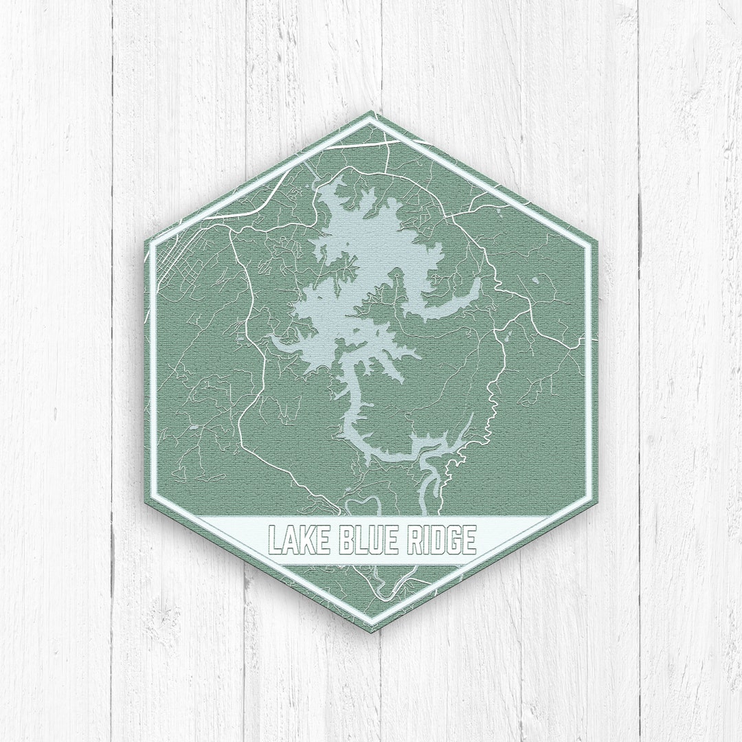 Lake Blue Ridge Georgia Hexagon Print, Lake Blue Ridge Canvas, Nautical ...