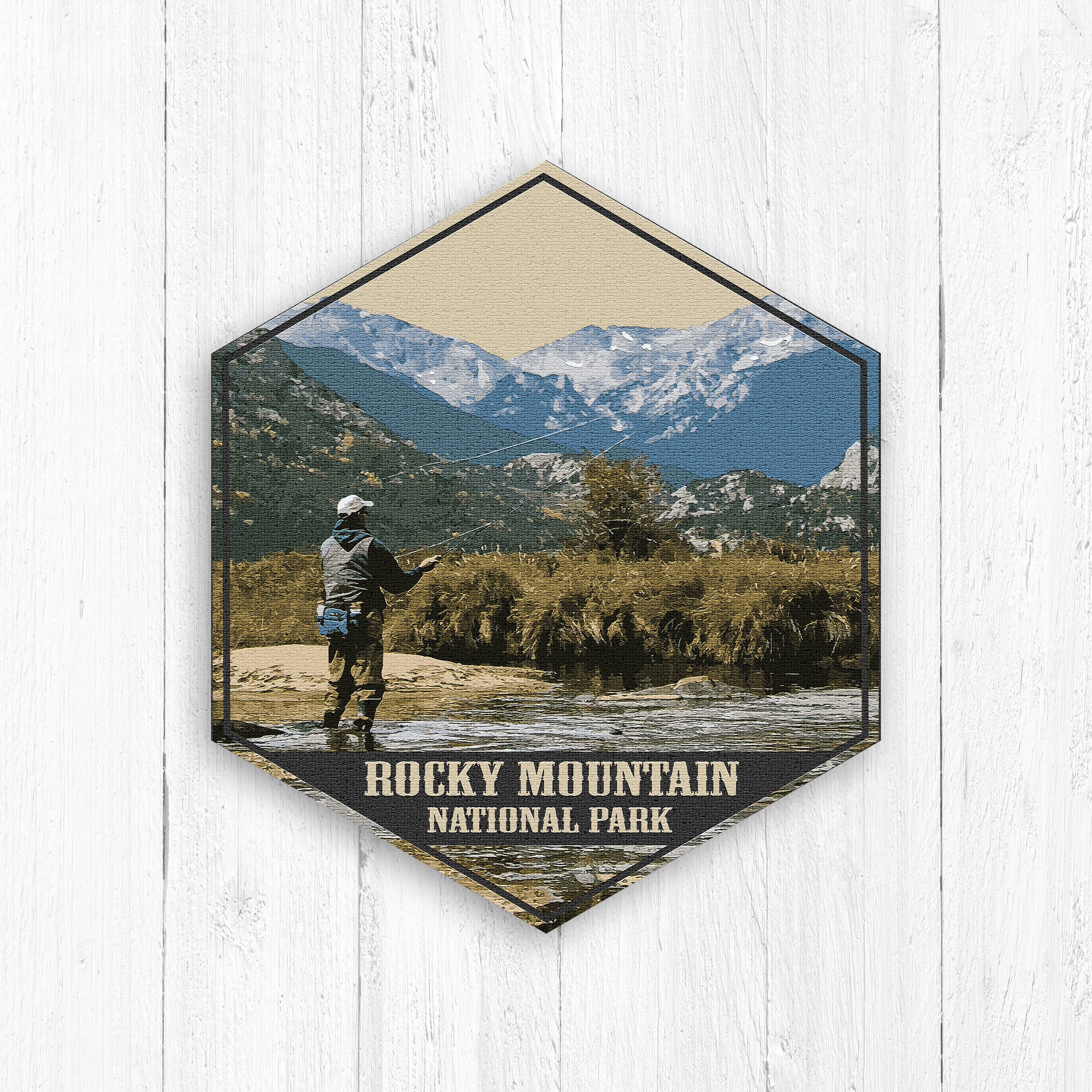 Rocky Mountain National Park Hexagon Canvas, Rocky Mountain