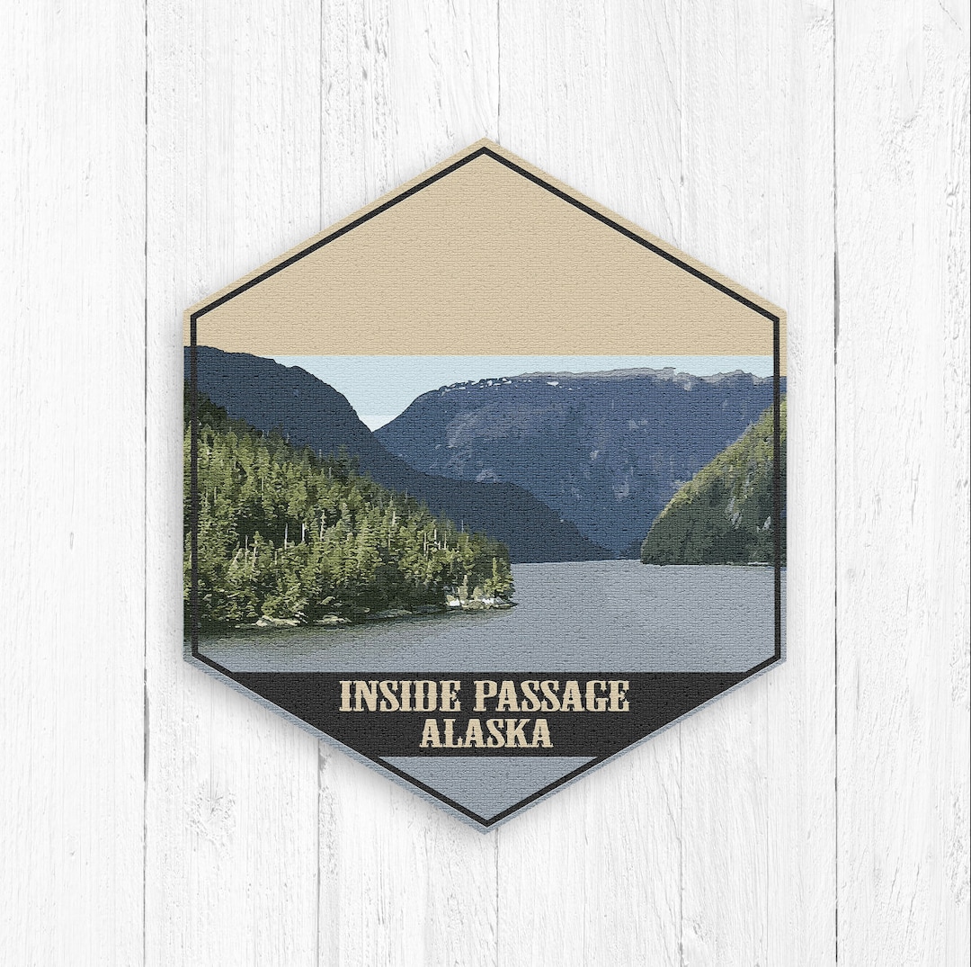 Inside Passage Alaska Illustration Hexagon Print by Printed Marketplace ...