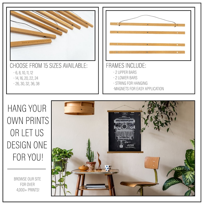 Hanging Wooden Picture Frames Hanging Frame Etsy