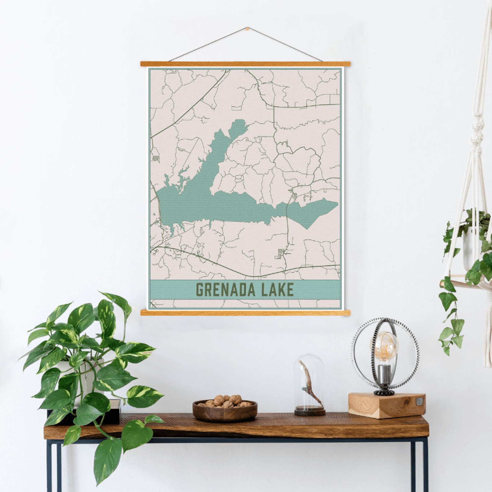 Grenada Lake Mississippi Map Print Grenada Lake Etsy