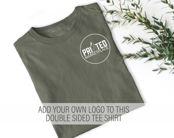 Customizable Double-Sided Logo Graphic Tee Shirt or Hoodie by Printed Marketplace | Bella and Canvas