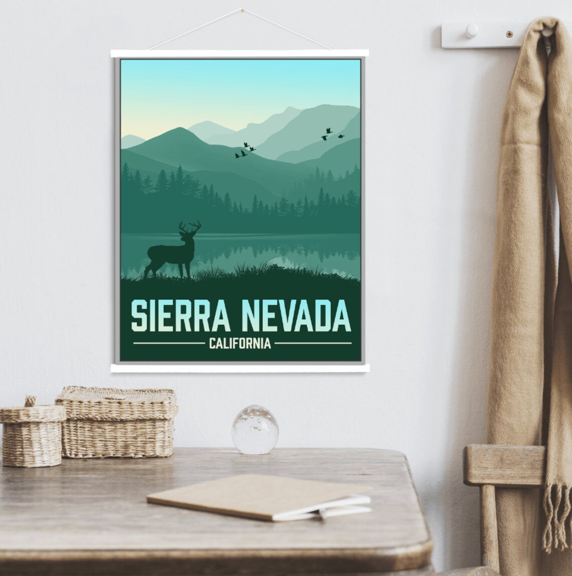 Sierra Nevada California Modern Illustration Print Sierra | Etsy
