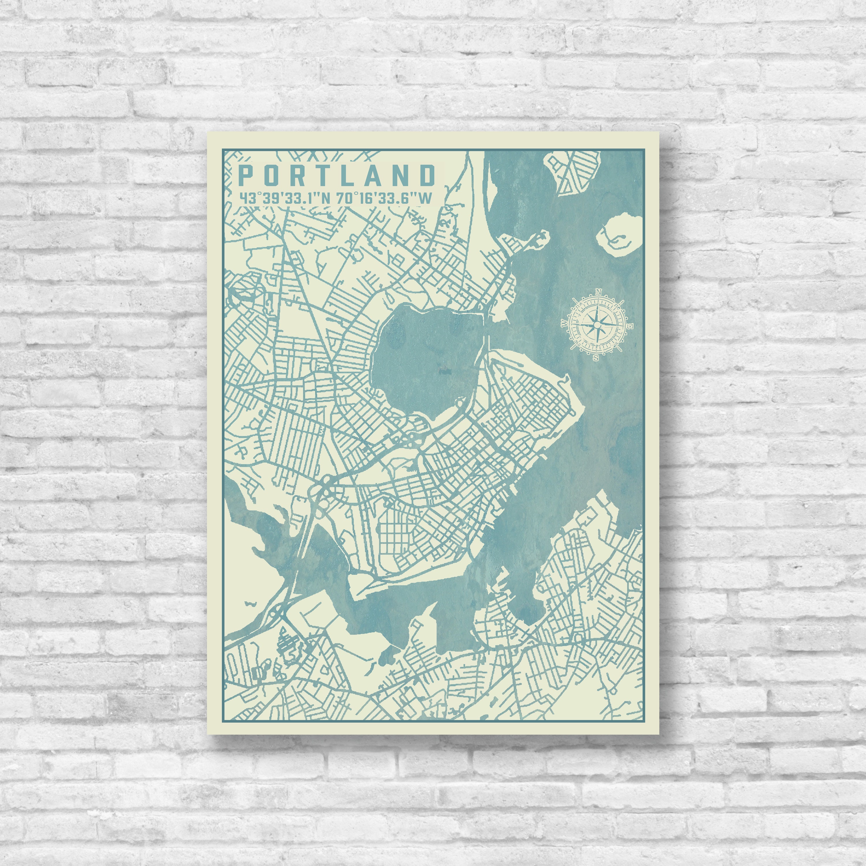 Portland, Maine, Vintage City Map, Map of Portland, Portland Street ... Portland, Maine, Vintage City Map, Map of Portland, Portland Street ...