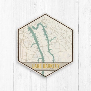 Tela esagonale del lago Barkley Kentucky, mappa del lago Barkley, mappa esagonale, collezione di viaggi, mappa del lago, arredamento del lago Barkley, mappa nautica
