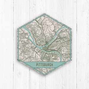Pittsburgh Pennsylvania Hexagon City Street Map Print, Pittsburgh Street Map, Pittsburgh Canvas, Pittsburgh Canvas City Street Hexagon Print
