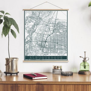 Albuquerque New Mexico Street Map Print | Hanging Canvas Map of Albuquerque | Printed Marketplace