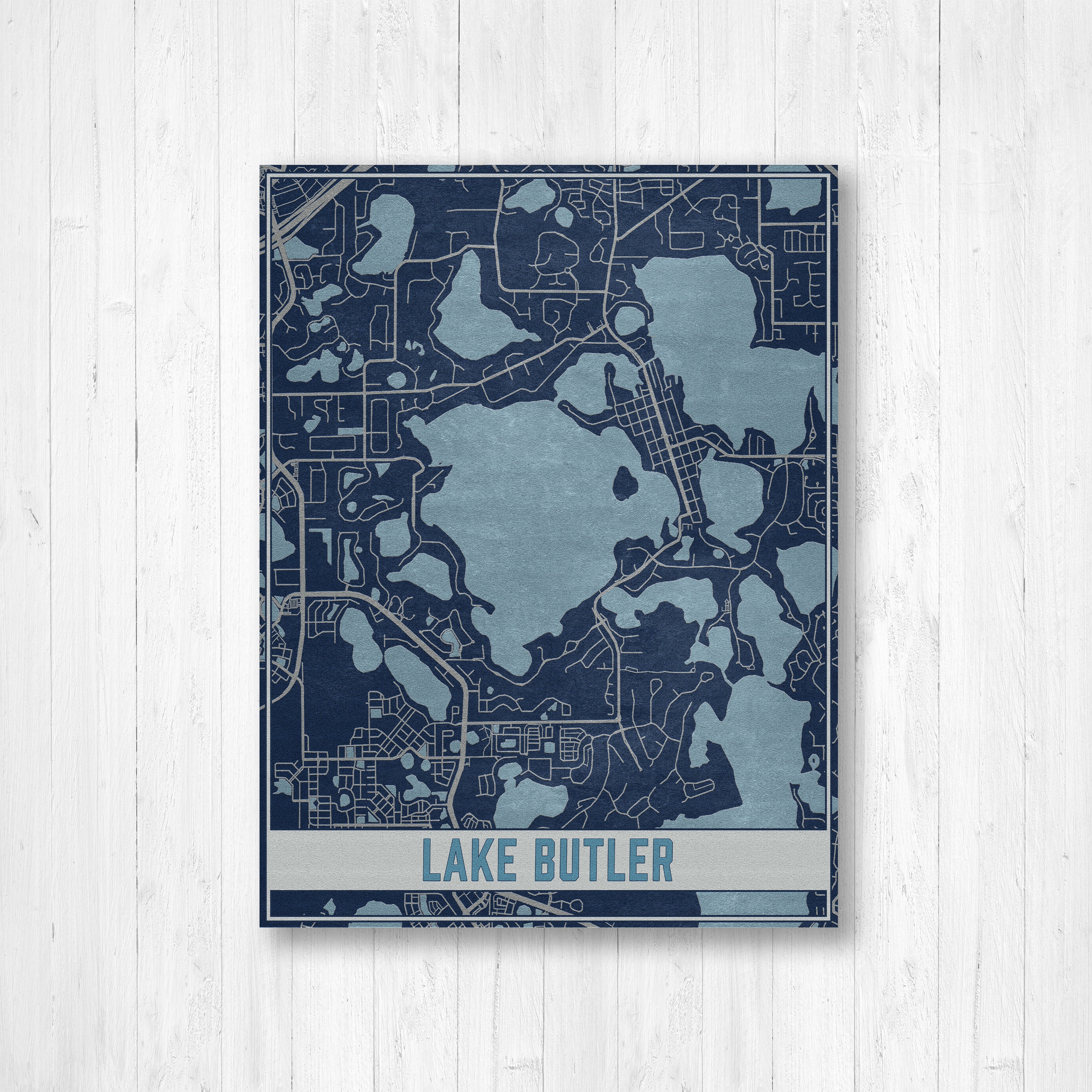 Lake Butner Map Lake Butler Florida Map Print | Lake Butler Magnetic Poster Frame ...