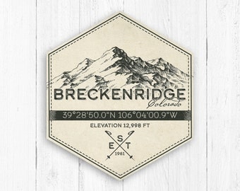 Breckenridge Ski Resort Hexagon Badge