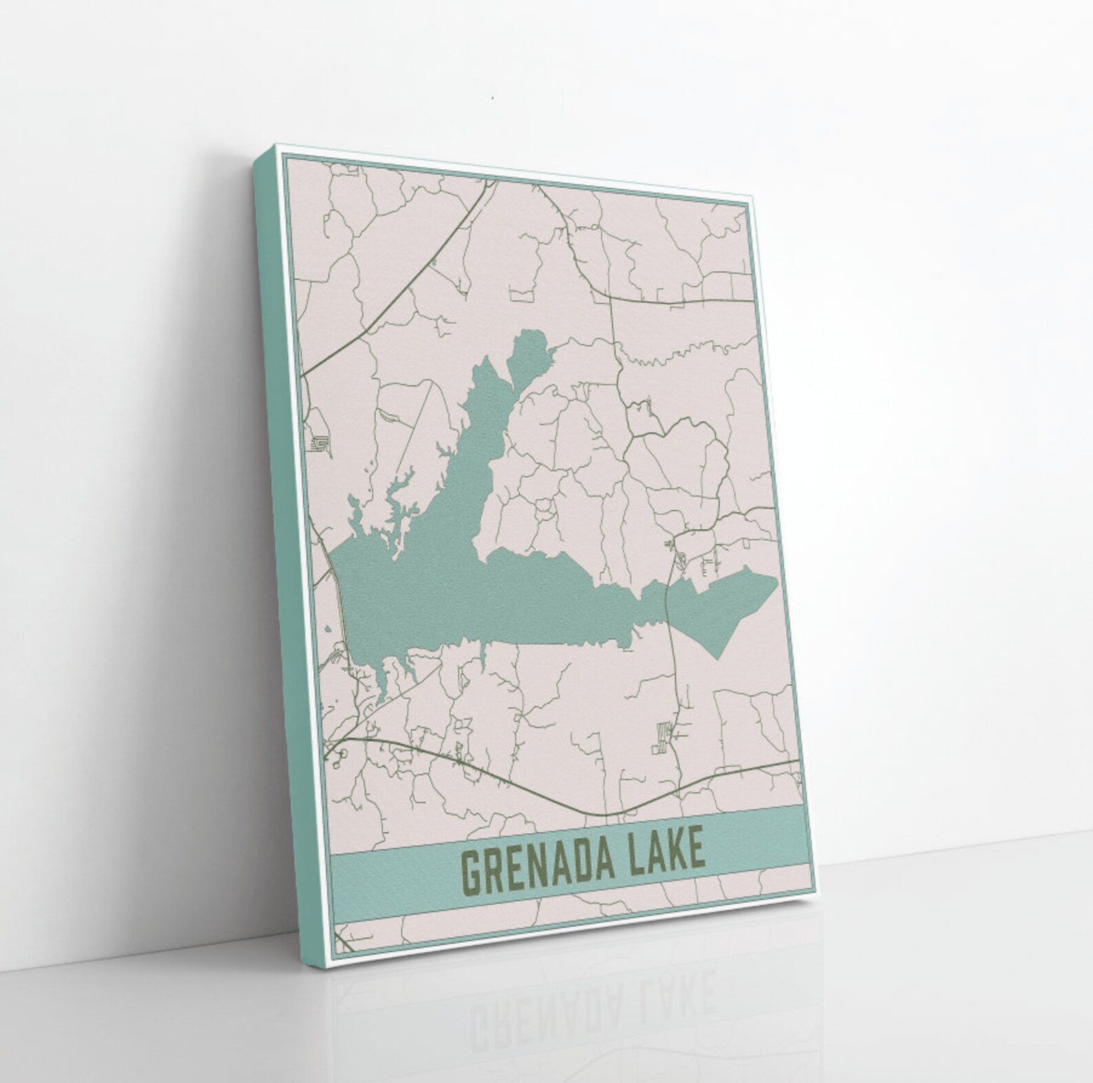 grenada-lake-mississippi-map-print-grenada-lake-magnetic-etsy