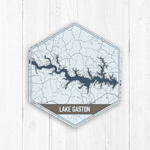 Lake Gaston Virginia Hexagon Lake Canvas Print, Lake Gaston Hexagon Canvas, Lake Gaston Virginia Nautical Map, Lake Gaston Virginia Print